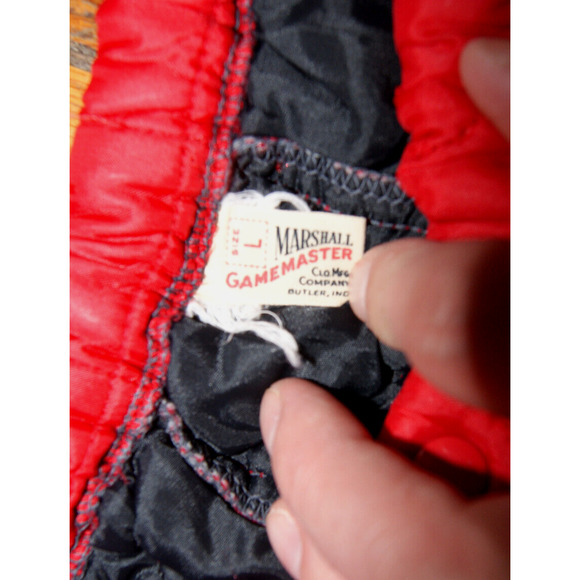 Vintage 1950's Marshall Gamemaster Red Quilted Hunting Snow Pants Mens L - Picture 3 of 9